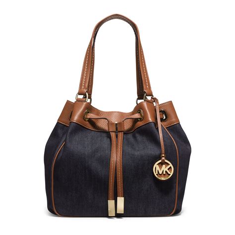 michael kors dark blue purse|michael kors blue denim purse.